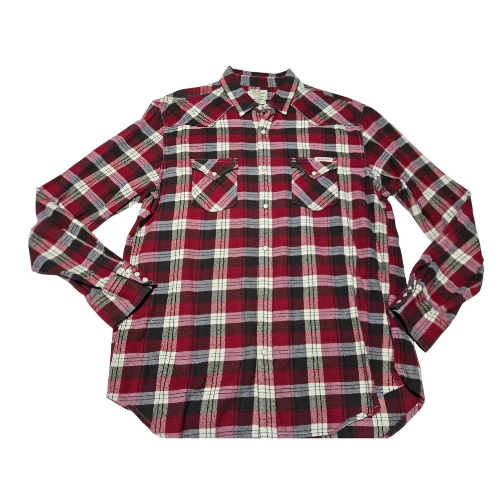 Lucky Brand Red Plaid Long Sleeve Plaid Shirt‎ Mens Large